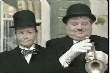 Sue and Benny as Stan and Ollie